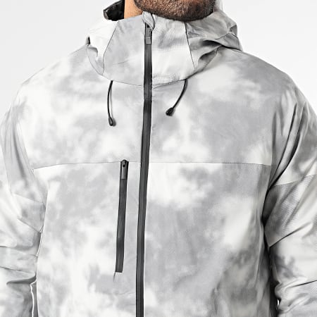 John H - Parka con capucha 016 Gris Blanco