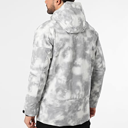 John H - Parka con capucha 016 Gris Blanco