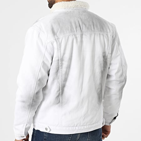 John H - Chaqueta vaquera con cuello de borreguito 801 Blanco