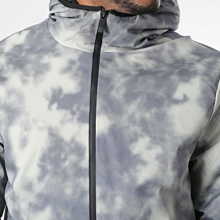 John H - Parka con Capucha 12 Gris Antracita Verde Claro