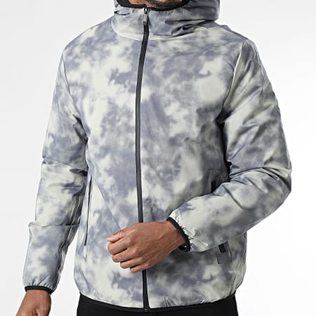 John H - Parka con Capucha 12 Gris Antracita Verde Claro