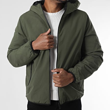 John H - Parka con capucha 15 Verde Caqui