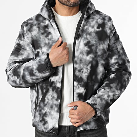 John H - Parka Capucha 12 Negro Gris