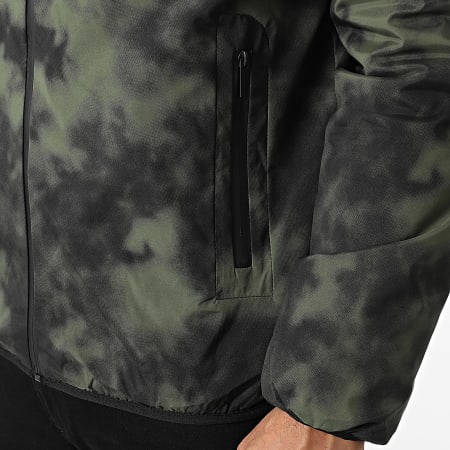 John H - Parka con capucha 12 Verde Kaki Negro