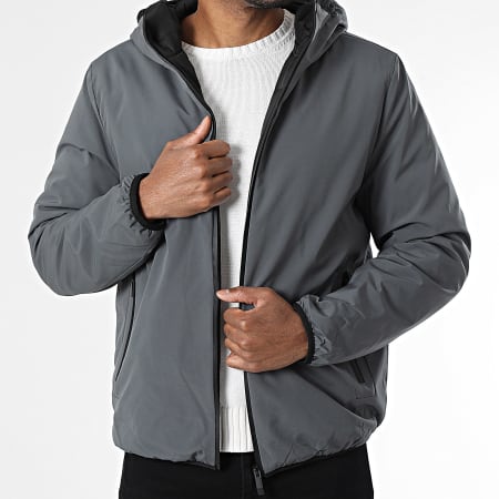 John H - Parka con capucha 15 Gris Antracita
