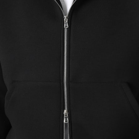 LBO - Felpa Con Cappuccio Con Zip Effetto Neoprene 2377 Nero