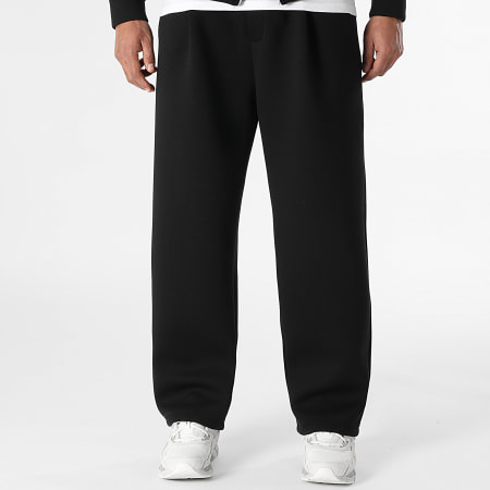 LBO - Ensemble Sweat Capuche Zippé Et Pantalon Jogging A Plis Effet Néoprène 2375 Noir