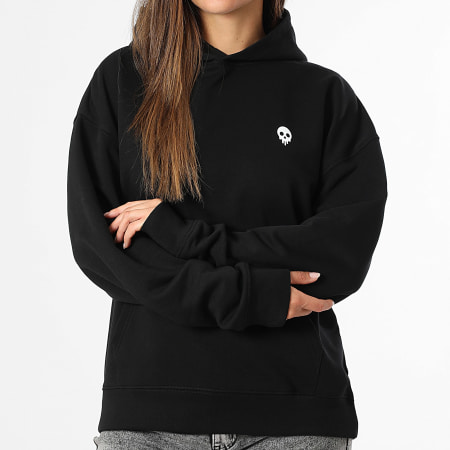 MMA GANG - Sweat Capuche Relaxed Femme MMA GANG Noir Blanc Rose