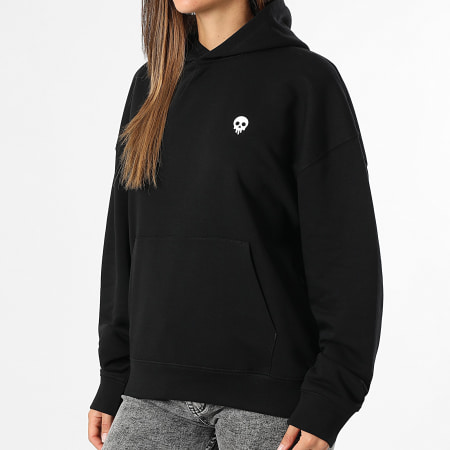 MMA GANG - Sweat Capuche Relaxed Femme MMA GANG Noir Blanc Rose