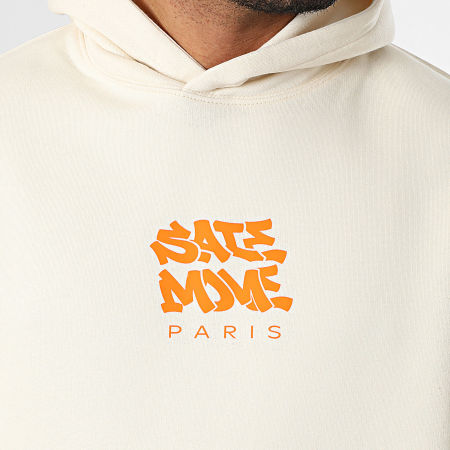 Sale Môme Paris - Sudadera Con Capucha Relaxed Oso Salvaje Club Beige Naranja