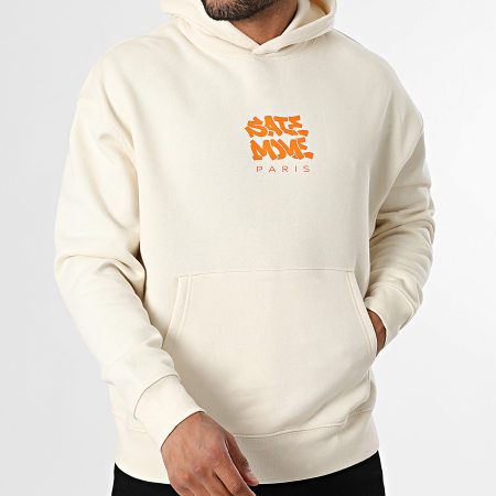 Sale Môme Paris - Sudadera Con Capucha Relaxed Oso Salvaje Club Beige Naranja