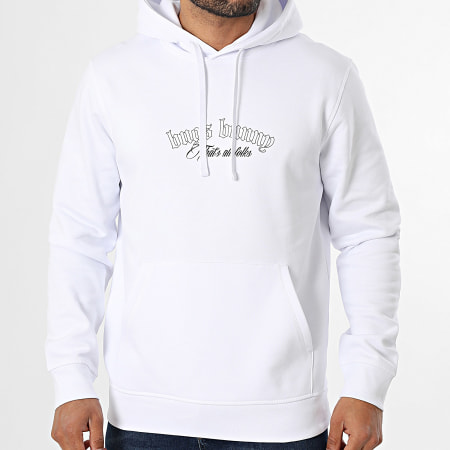 Looney Tunes - Sweat Capuche Badge Rond Big Back Bugs Bunny Blanc