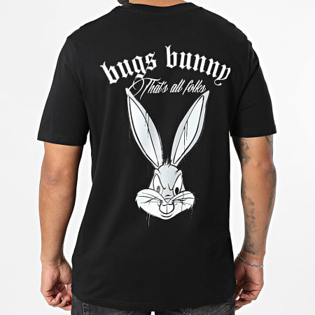 Looney Tunes - Tee Shirt Oversize Badge Rond Front Back Bugs Bunny Noir