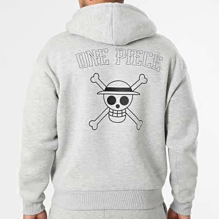 One Piece - Conjunto De Chándal Badge Gris Jaspeado