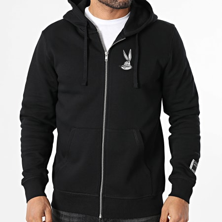 Looney Tunes - Sweat Zippé Capuche Patch Bugs Bunny Noir