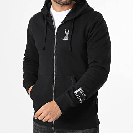 Looney Tunes - Sweat Zippé Capuche Patch Bugs Bunny Noir