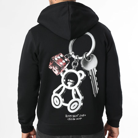 Teddy Yacht Club - Sudadera Zippé Capuche Feeling Lucky Negro