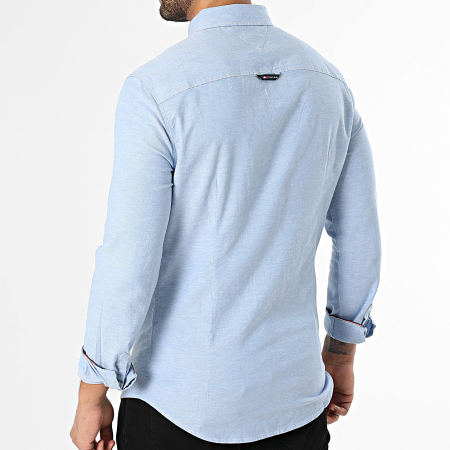 Tommy Jeans - Camisa de Manga Larga Slim Oxford 9594 Azul Claro Jaspeado
