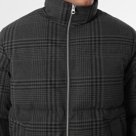 Jack And Jones - Doudoune A Carreaux Grand Gris Anthracite Noir