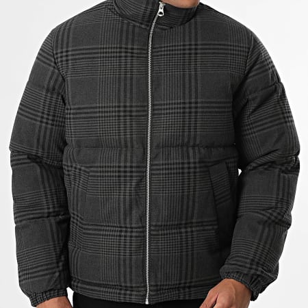 Jack And Jones - Doudoune A Carreaux Grand Gris Anthracite Noir