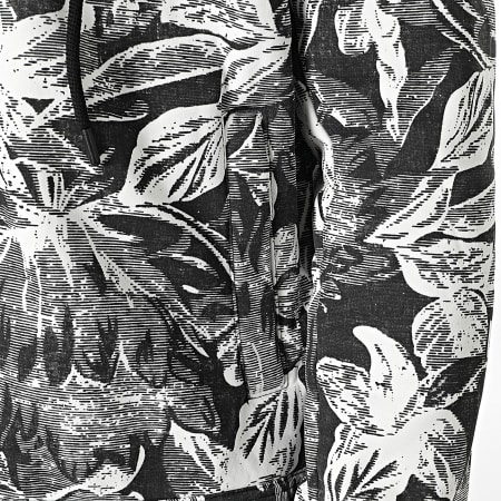 MTX - Ensemble Veste Boutonnée Capuche Et Pantalon Cargo 375 Blanc Noir Floral