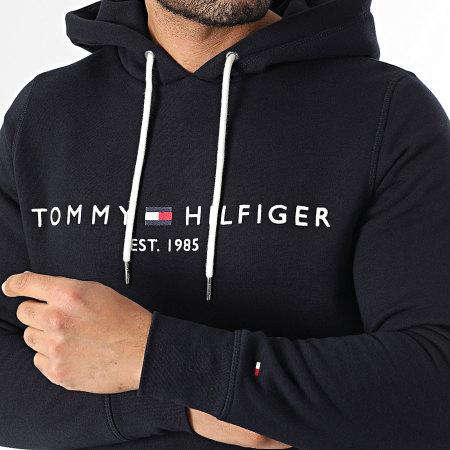 Tommy Hilfiger - Sweat Capuche Core Tommy Logo 0752 Bleu Marine