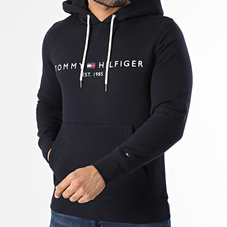 Tommy Hilfiger - Sweat Capuche Core Tommy Logo 0752 Bleu Marine