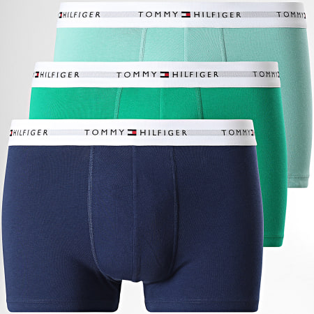 Tommy Hilfiger - Lot De 3 Boxers Trunk 2761 Bleu Marine Vert Clair Vert