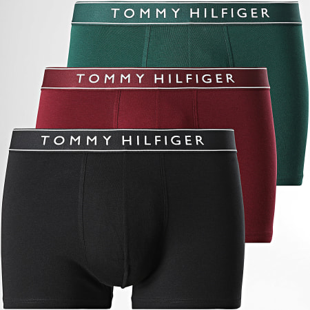 Tommy Hilfiger - Lot De 3 Boxers Everyday Essentials 3520 Noir Bordeaux Vert
