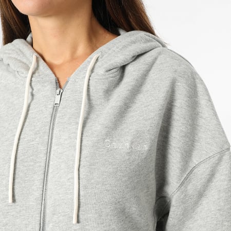 Calvin Klein - Sweat Zippé Capuche Femme 7513 Gris Chiné