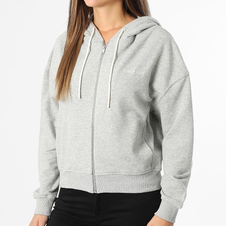 Calvin Klein - Sweat Zippé Capuche Femme 7513 Gris Chiné