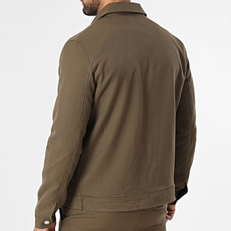 Frilivin - Conjunto Chaqueta con cremallera y Pantalón C49 Marrón