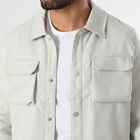 Frilivin - Conjunto Chaqueta Botonada Y Pantalón E51 Gris Claro