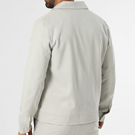 Frilivin - Conjunto Chaqueta Botonada Y Pantalón E51 Gris Claro