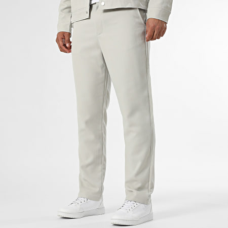 Frilivin - Conjunto Chaqueta Botonada Y Pantalón E51 Gris Claro