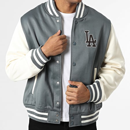 New Era - Teddy Jacket MLB LA Dodgers 60758726 Dark Gray Beige - Ryses