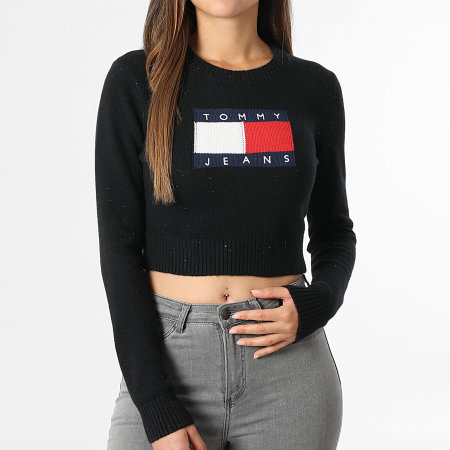 Tommy Jeans - Pull Femme Sparkle Flag 1690 Noir
