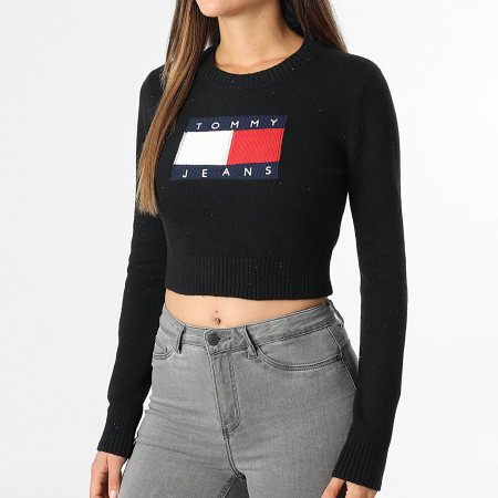 Tommy Jeans - Pull Femme Sparkle Flag 1690 Noir