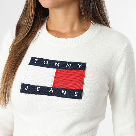 Tommy Jeans - Pull Femme Sparkle Flag 1690 Blanc