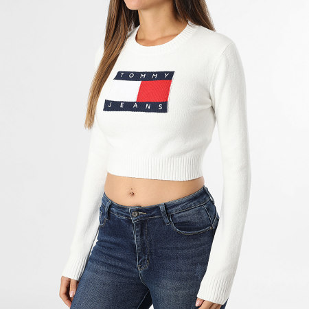 Tommy Jeans - Pull Femme Sparkle Flag 1690 Blanc