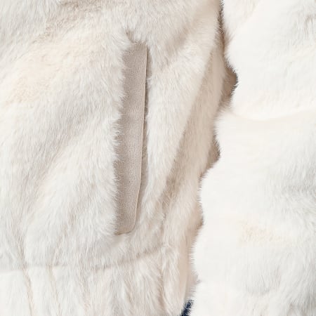 Uniplay - Chaqueta de Piel con Capucha Zippée 011 Blanco