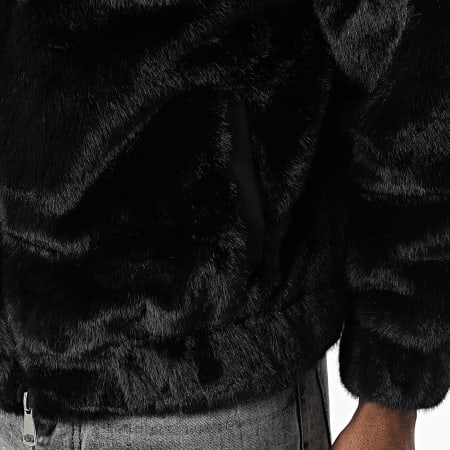 Uniplay - Chaqueta de Piel con Capucha Zippée 011 Negro