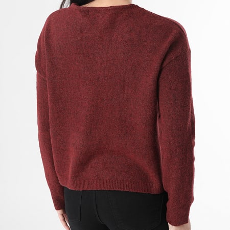 Classic Series - Pull Col V Femme Besti Bordeaux