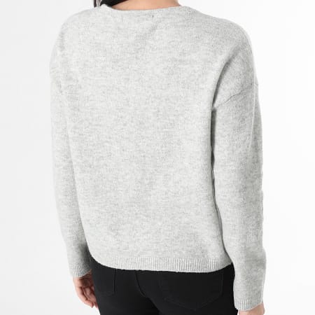 Vero Moda - Pull Col V Femme Besti Gris Chiné
