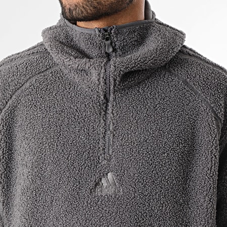 Adidas Performance - Sudadera con Capucha Zippée Sherpa Borg KR5186 Gris Antracita