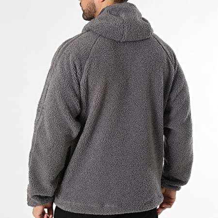 Adidas Sportswear - Zipped Sherpa Borg Hoodie KR5186 Dark Gray - Ryses