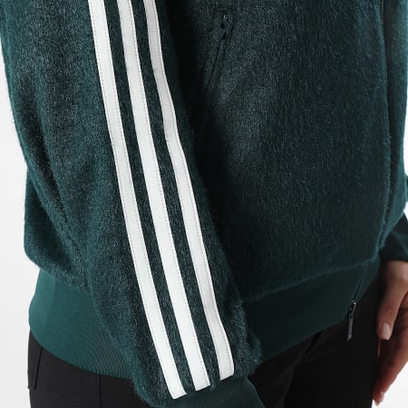 Adidas Originals - Veste Zippée A Bandes Femme Mohair KS7777 Vert Foncé