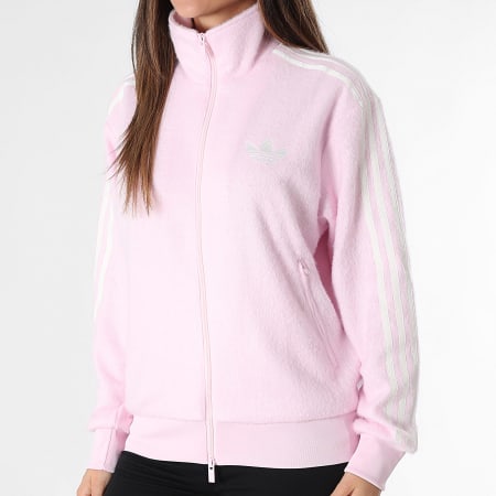 Adidas Originals - Chaqueta con cremallera a bandas Mujer Mohair KS7778 Rosa
