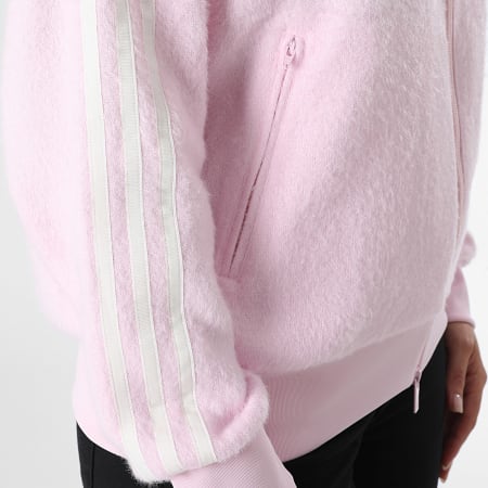Adidas Originals - Chaqueta con cremallera a bandas Mujer Mohair KS7778 Rosa