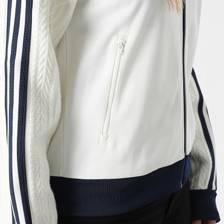 Adidas Originals - Chaqueta con cremallera a bandas Mujer KS7800 Beige Claro Azul Marino